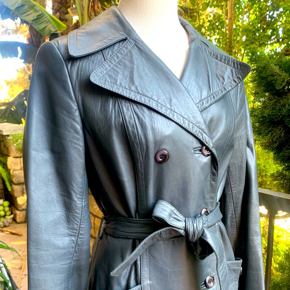 Vintage Leather Trench Coat